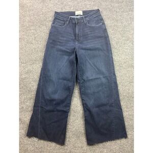 DU/ER Wide Leg Jeans Womens W27 Dark Wash Raw Hem Performance Denim